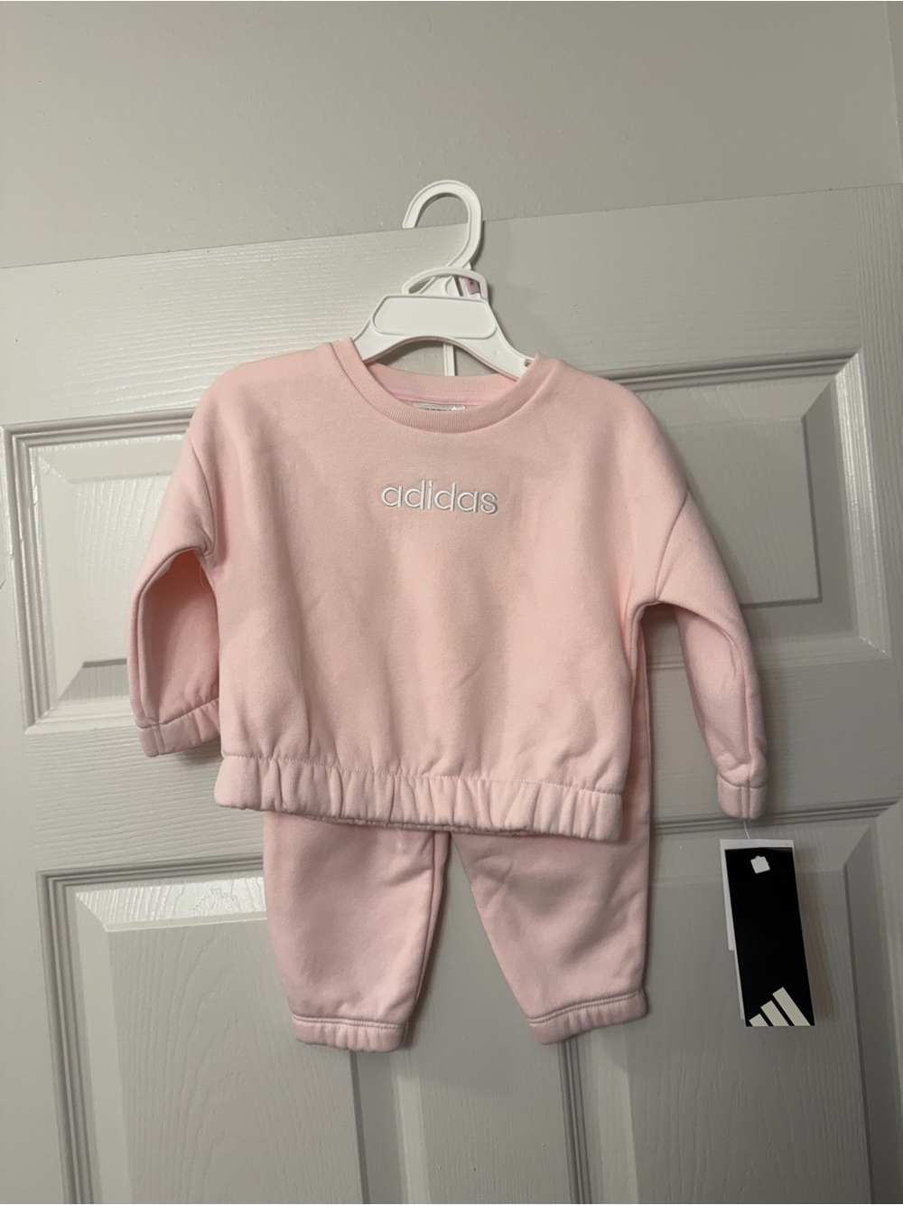 Adidas Baby Girls Pink Sweatshirt & Jogger 2 Piece Set 9M NWT